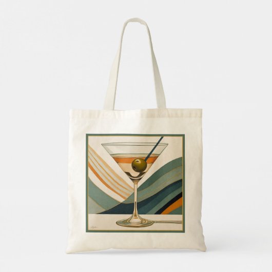 Cocktail Martini Mid Century Design Tote Bag (Achterkant)