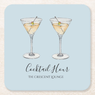 Cocktail Martini moderne illustratiebalk Kartonnen Onderzetters