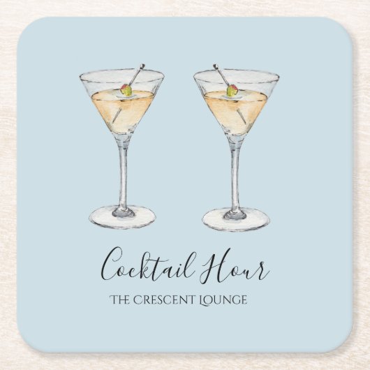 Cocktail Martini moderne illustratiebalk Kartonnen Onderzetters (Voorkant)