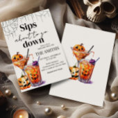 Cocktail Martini Pumpkin Halloween Party Kaart