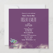 Cocktail martiniglazen paarse glans feestje kaart (Achterkant)