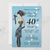 Cocktail Meisje Verjaardagsfeest Kaart (Voorkant)