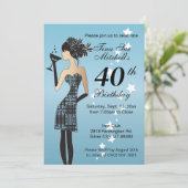 Cocktail Meisje Verjaardagsfeest Kaart (Staand voorkant)