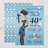 Cocktail Meisje Verjaardagsfeest Kaart (Voorkant / Achterkant)