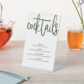Cocktail Menu Teken Kunstgras Reclamebord Met Voetstuk (Insitu)