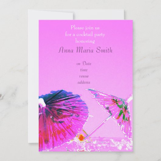 Cocktail met cocktailparaplu's kaart (Achterkant)