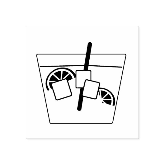 Cocktail met Fruit Art Stamp Rubberstempel (Afrduk)