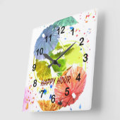 cocktail met kleurrijke document paraplu'sklok vierkante klok (Hoek)