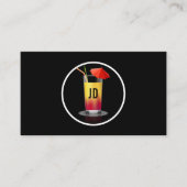 Cocktail met paraplu en stro visitekaartje (Voorkant)