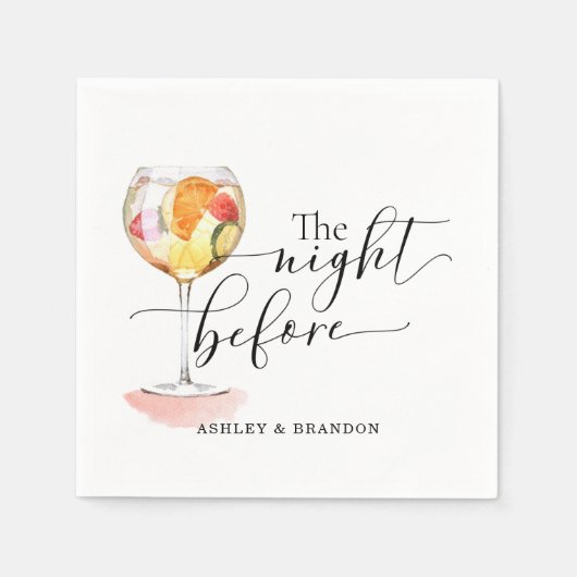 Cocktail Minimaal Script De Nacht Vooraf Servetten (Voorkant)