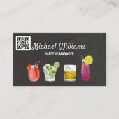 Cocktail Mix-Drinken | Mixologie | QR-code Visitekaartje (Voorkant)