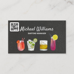 Cocktail Mix-Drinken   Mixologie   QR-code Visitekaartje