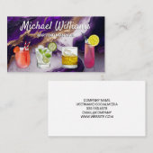 Cocktail Mix Drinken | Paarse gouden marmer Visitekaartje (Voorkant / Achterkant)