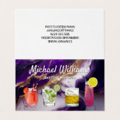 Cocktail Mix Drinken | Paarse gouden marmer Visitekaartje (Buitenkant ongevouwen)