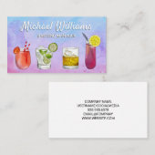 Cocktail Mix-Drinken | Waterverf van mengsels Visitekaartje (Voorkant / Achterkant)