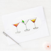 Cocktail Mixed Drinken Martini Cosmopolitan Cosmo Ovale Sticker (Envelop)