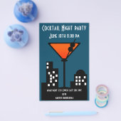 Cocktail Nacht Party Uitnodiging Flyer (Enkel)