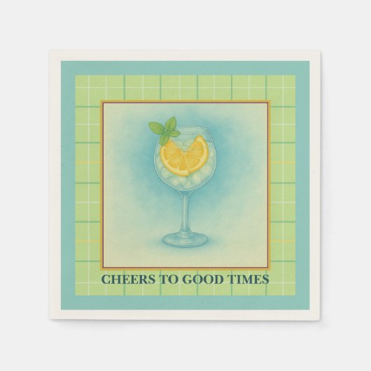 Cocktail Napkin | Gin & Lemon Summer Entertaining Servet (Voorkant)