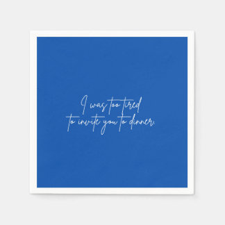 Cocktail napkin grappig blauw script servet