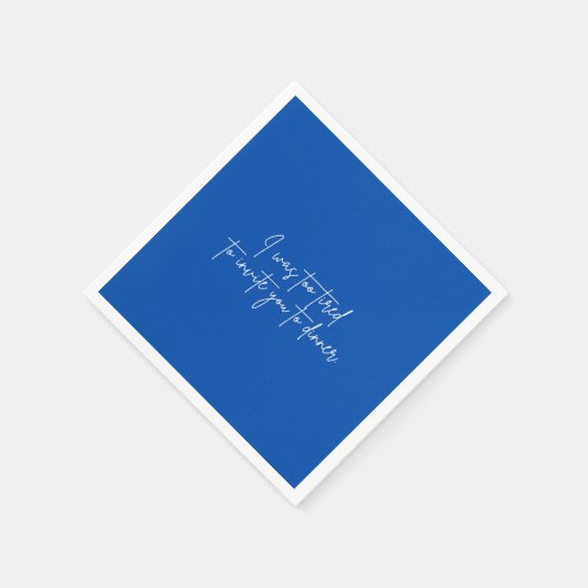 Cocktail napkin grappig blauw script servet (Hoek)