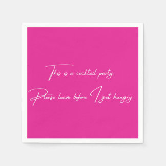 Cocktail napkin grappig roze feest servet