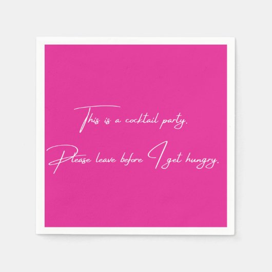 Cocktail napkin grappig roze feest servet (Voorkant)