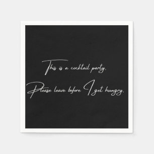Cocktail napkin grappige zwarte partij servet