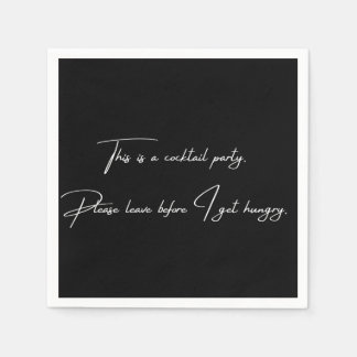 Cocktail napkin grappige zwarte partij servet