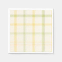 Cocktail Napkin | Lime & Lemon Plaid | Gin & Tonic Servet