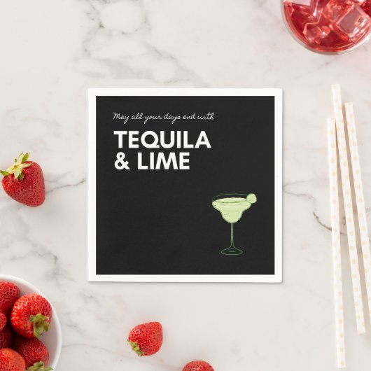 Cocktail napkin margarita grappige zwarte partij servet (Insitu)