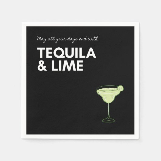 Cocktail napkin margarita grappige zwarte partij servet (Voorkant)