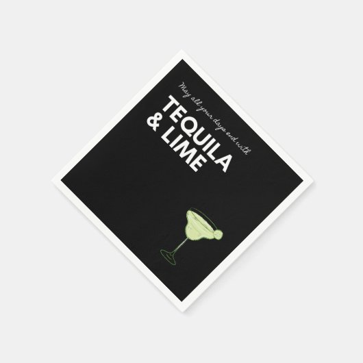 Cocktail napkin margarita grappige zwarte partij servet (Hoek)