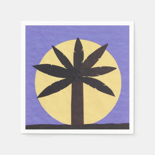 Cocktail Napkin met een ontwerp van de palmboom Servetten (Voorkant)