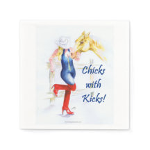 Cocktail Napkin-Sassy Cowgirl - Kuikens met schopp