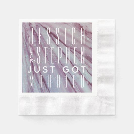 Cocktail Napkin Turquoise en Lavenders Servet (Voorkant)