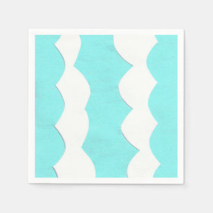 Cocktail Napkins met Aqua en White Design Servet