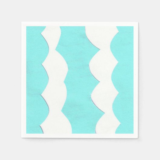 Cocktail Napkins met Aqua en White Design Servet (Voorkant)