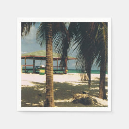 Cocktail Napkins met een Island Scene Servet