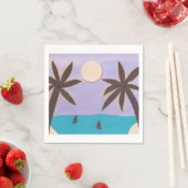 Cocktail Napkins met een Palm Island Scene Servet (Insitu)