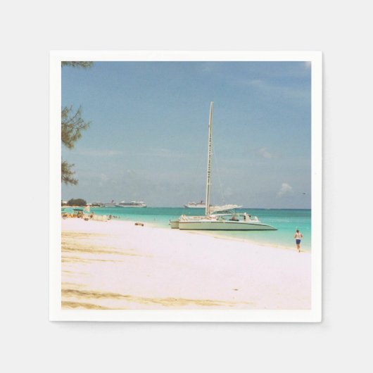 Cocktail Napkins met een strand scene Servetten (Voorkant)