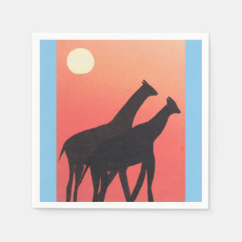 Cocktail Napkins met Giraffe design Servetten