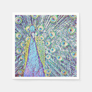 Cocktail Napkins met  Peacock-ontwerp Servetten