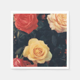 Cocktail Napkins met Rozen Servet