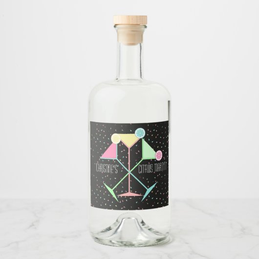 Cocktail Night Martini Likeurfles Etiket (Voorkant)