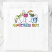 COCKTAIL OMHOOG! GLAZEN STICKER (Tas)