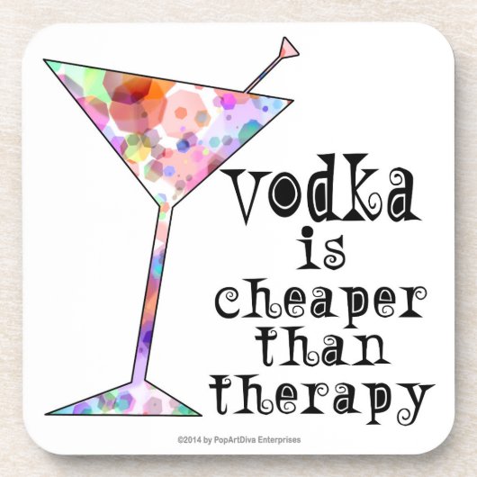 COCKTAIL ONDERZETTER SETS, VODKA CHEAPER DAN THERA (Voorkant)