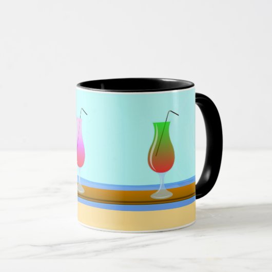 Cocktail op het strand. mok (Voorkant rechts)