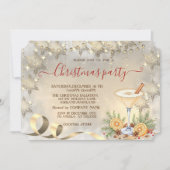 Cocktail Oranje Goud Sneeuwvlokken Bedrijf Kaart (Voorkant)