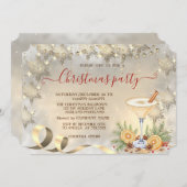 Cocktail Oranje Goud Sneeuwvlokken Bedrijf Kaart (Voorkant / Achterkant)