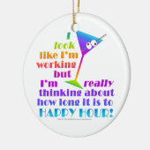 Cocktail Ornaments - Hoe lang tot een gelukkig uur Keramisch Ornament (Links)